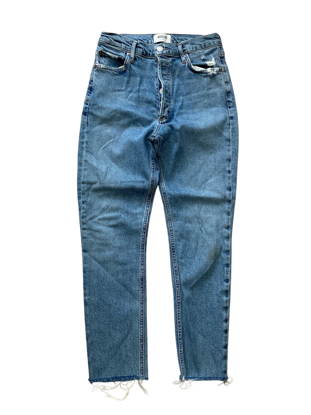Agolde Nico Button Fly High Rise Cropped Jeans